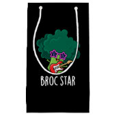 Petit Sac Cadeau Broc Star Funny Brocolli Rock Star Pun Dark BG (Devant)
