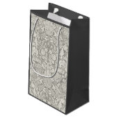 Petit Sac Cadeau brocade en dentelle blanche élégante (Dos Angle)