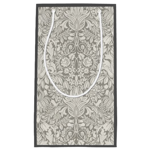 Petit Sac Cadeau brocade en dentelle blanche élégante (Devant)