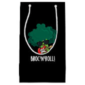 Petit Sac Cadeau Brock n Roll Funny Veggie Brocoli Pun Dark BG (Devant)