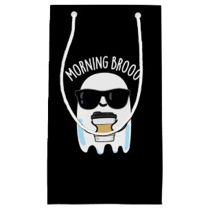 Petit Sac Cadeau Broo Matin Funny Ghost Coffee Pun Dark BG