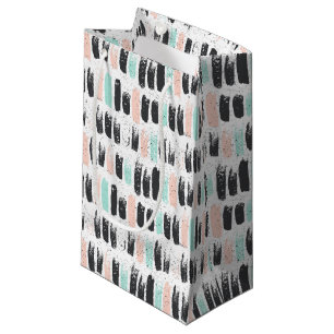 Petit Sac Cadeau Brosses et motif de courses d'encre