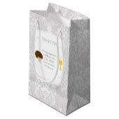 Petit Sac Cadeau Brunette Boy First Communion Damask (Devant Angle)