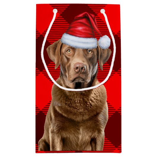 Petit Sac Cadeau Buffalo Plaid Chesapeake Bay Christmas Dog (Dos)