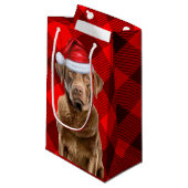 Petit Sac Cadeau Buffalo Plaid Chesapeake Bay Christmas Dog (Devant Angle)