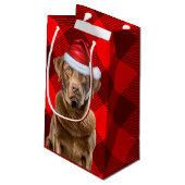 Petit Sac Cadeau Buffalo Plaid Chesapeake Bay Christmas Dog (Dos Angle)