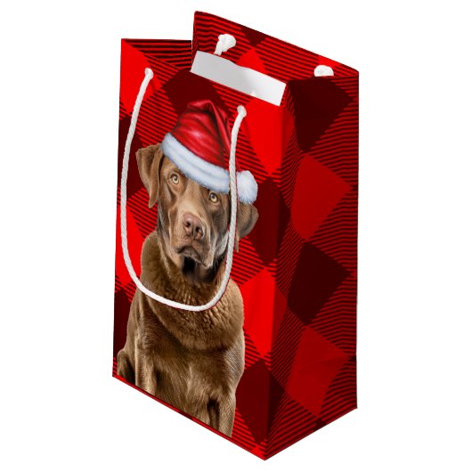 Petit Sac Cadeau Buffalo Plaid Chesapeake Bay Christmas Dog (Dos Angle)