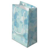 Petit Sac Cadeau Bulles bleues (Devant Angle)