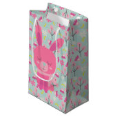 Petit Sac Cadeau Bunnies et fleurs roses (Devant Angle)