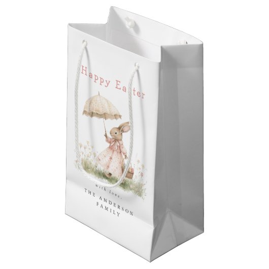 Petit Sac Cadeau Bunny Pâques Pastel (Devant Angle)