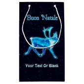 Petit Sac Cadeau Buon Natale - Caribou bleu (rennes) (Dos)