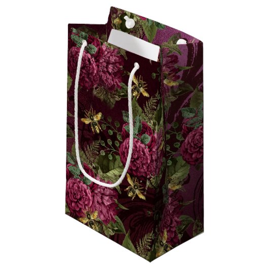 Petit Sac Cadeau Burgundy Bee Series Design Six (Devant Angle)
