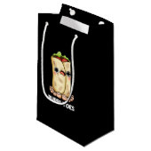 Petit Sac Cadeau Burritoes Funny Burrito Pun Dark BG (Devant Angle)