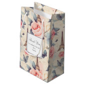 Petit Sac Cadeau Butterfly Tour Eiffel et Merci Motif (Dos Angle)