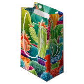 Petit Sac Cadeau Cactus en pot abstrait (Devant Angle)