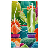 Petit Sac Cadeau Cactus en pot abstrait (Devant)
