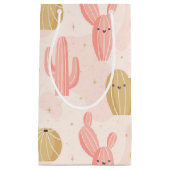 Petit Sac Cadeau cactus rose (Devant)