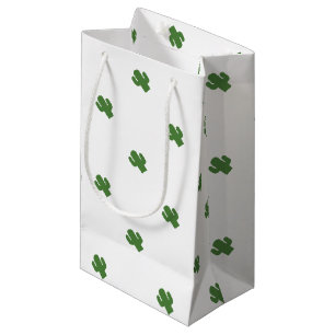 Petit Sac Cadeau Cactus vert heureux en été rose