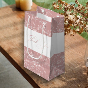 Petit Sac Cadeau Cadeau de Baby Shower Floral Rose Vintage Intempor