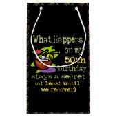 Petit Sac Cadeau Cadeaux de fête du 50e anniversaire. Que se passe- (Dos)