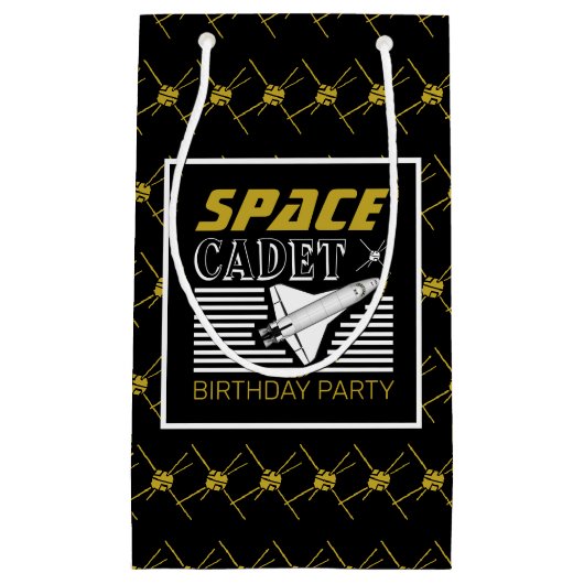Petit Sac Cadeau Cadet de l'espace, vaisseau spatial, Anniversaire (Devant)