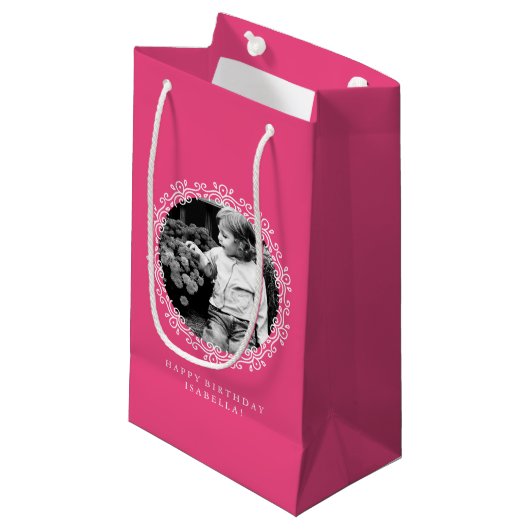 Petit Sac Cadeau Cadres photo Hot Rose Fancy (Devant Angle)