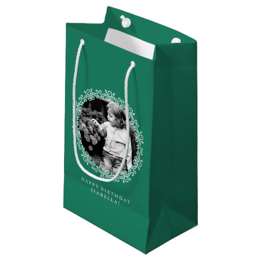 Petit Sac Cadeau Cadres photo Jade Green Fancy Swils (Devant Angle)