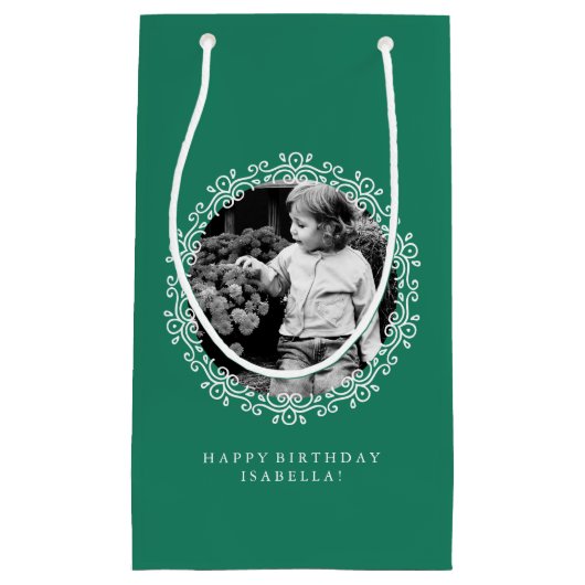 Petit Sac Cadeau Cadres photo Jade Green Fancy Swils (Devant)