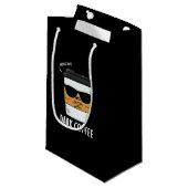 Petit Sac Cadeau Café foncé Drôle Nourriture Pun Dark BG (Devant Angle)