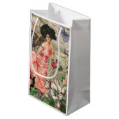 Petit Sac Cadeau Café Lady Victorian Femme Rose Classy (Dos Angle)