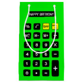 Petit Sac Cadeau Calculateur d'anniversaire néon vert (Devant)
