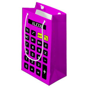 Petit Sac Cadeau Calculatrice d'anniversaire Neon Rose