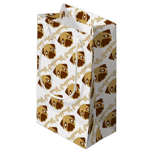 Petit Sac Cadeau Calembour de carlin de Puggerific (Devant Angle)