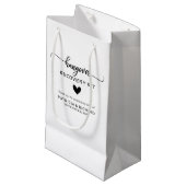 Petit Sac Cadeau Calligraphie Coeur mignon Kit Mariage Hangover (Devant Angle)