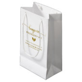 Petit Sac Cadeau Calligraphie Coeur mignon Mariage kit de main peti (Devant Angle)