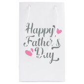 Petit Sac Cadeau Calligraphie simple de Fête des pères heureuse | S (Dos)