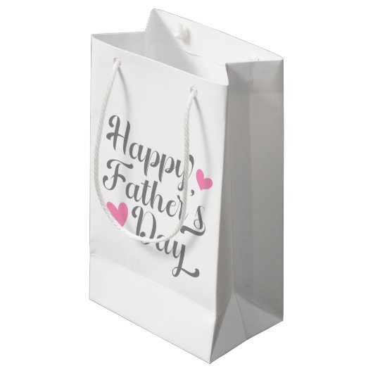 Petit Sac Cadeau Calligraphie simple de Fête des pères heureuse | S (Devant Angle)