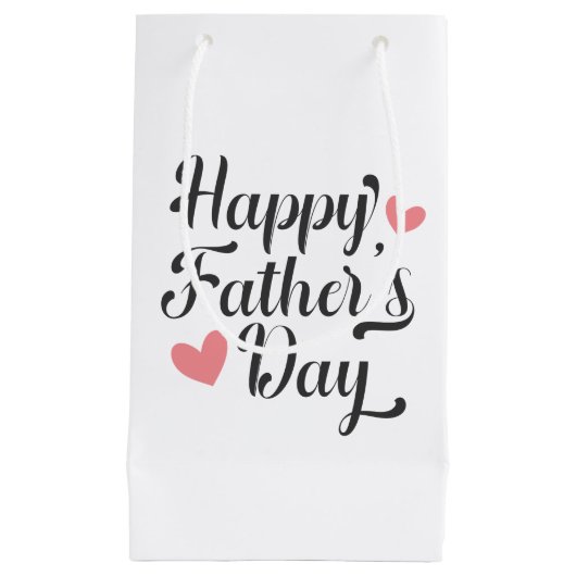 Petit Sac Cadeau Calligraphie simple de Fête des pères heureuse | S (Devant)
