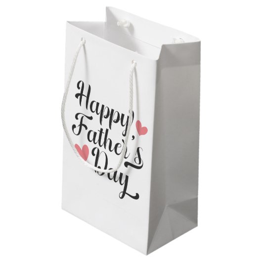 Petit Sac Cadeau Calligraphie simple de Fête des pères heureuse | S (Dos Angle)