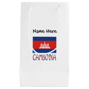 Petit Sac Cadeau Cambodge Drapeau Cambodgien Nom Personnalisé