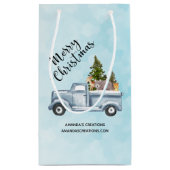 Petit Sac Cadeau Camion de Noël avec Animaux Mignons Entreprise (Dos)