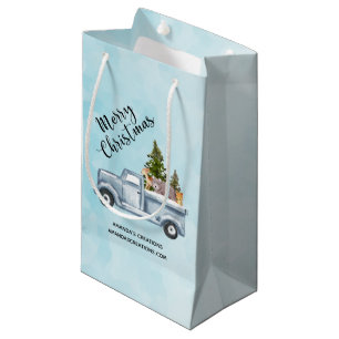 Petit Sac Cadeau Camion de Noël avec de mignons animaux d'affaires