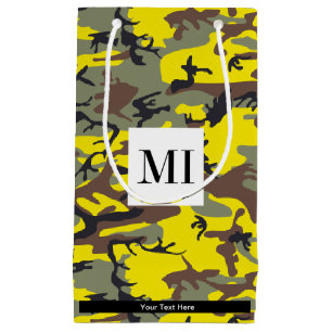 Petit Sac Cadeau Camo jaune et marron, Camouflage, Militaire, Armée