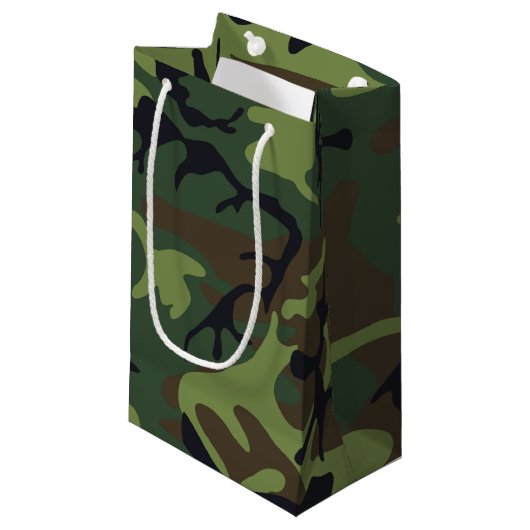 Petit Sac Cadeau Camo Woodland (Devant Angle)