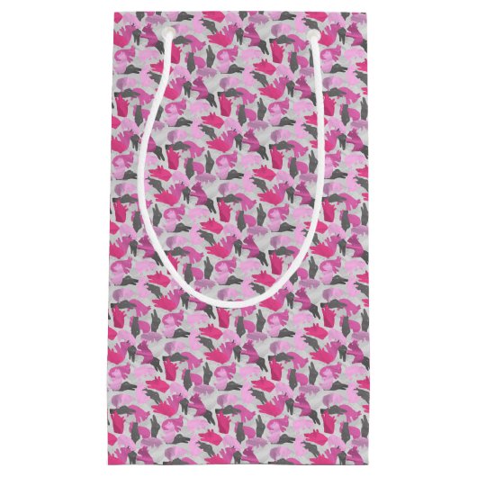 Petit Sac Cadeau Camouflage animal Silhouette rose (Devant)