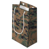 Petit Sac Cadeau Camouflage en bois (numérique) (Devant Angle)