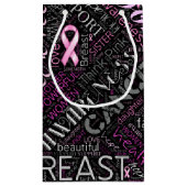 Petit Sac Cadeau Cancer du sein Sensibilisation Mot Cloud ID261 (Dos)