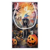 Petit Sac Cadeau Caniche D'Halloween Avec Peur Citrouille (Dos)