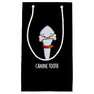 Petit Sac Cadeau Canine Tooth Funny Dental Pun Dark BG