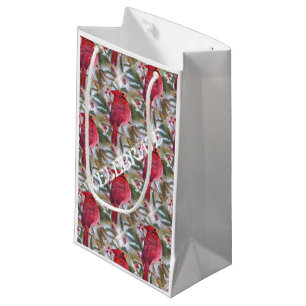 Petit Sac Cadeau Cardinal rouge de NOËL
